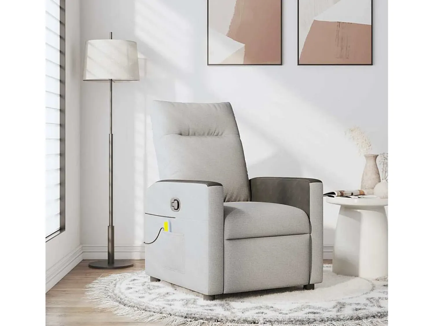 Clearance Cadeira de massagem reclinável tecido SHL223214 Cinzento