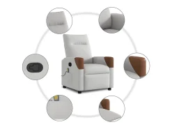 Poltrona| Cadeira de massagem reclinável tecido SHL39396 Cinzento