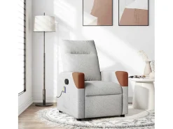 Poltrona| Cadeira de massagem reclinável tecido SHL39396 Cinzento