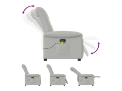 Poltrona| Cadeira de massagem reclinável tecido SHL433771 Cinzento
