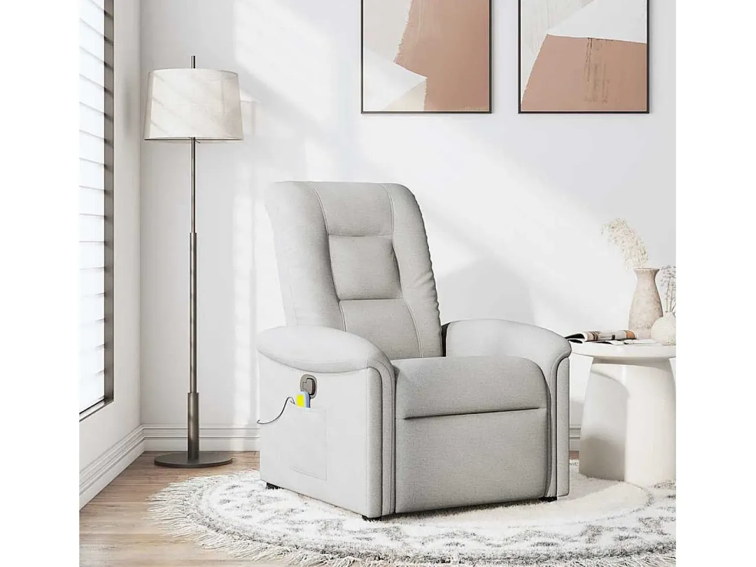 Poltrona| Cadeira de massagem reclinável tecido SHL433771 Cinzento