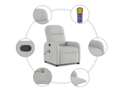 Poltrona* Cadeira de massagem reclinável tecido SHL24580 Cinzento
