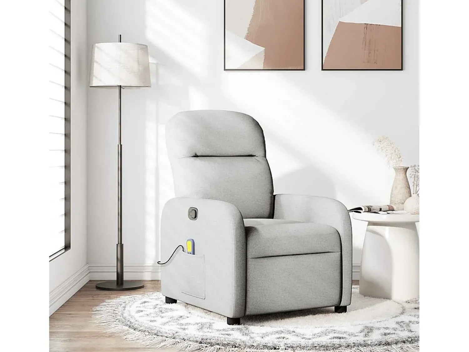 Poltrona* Cadeira de massagem reclinável tecido SHL24580 Cinzento