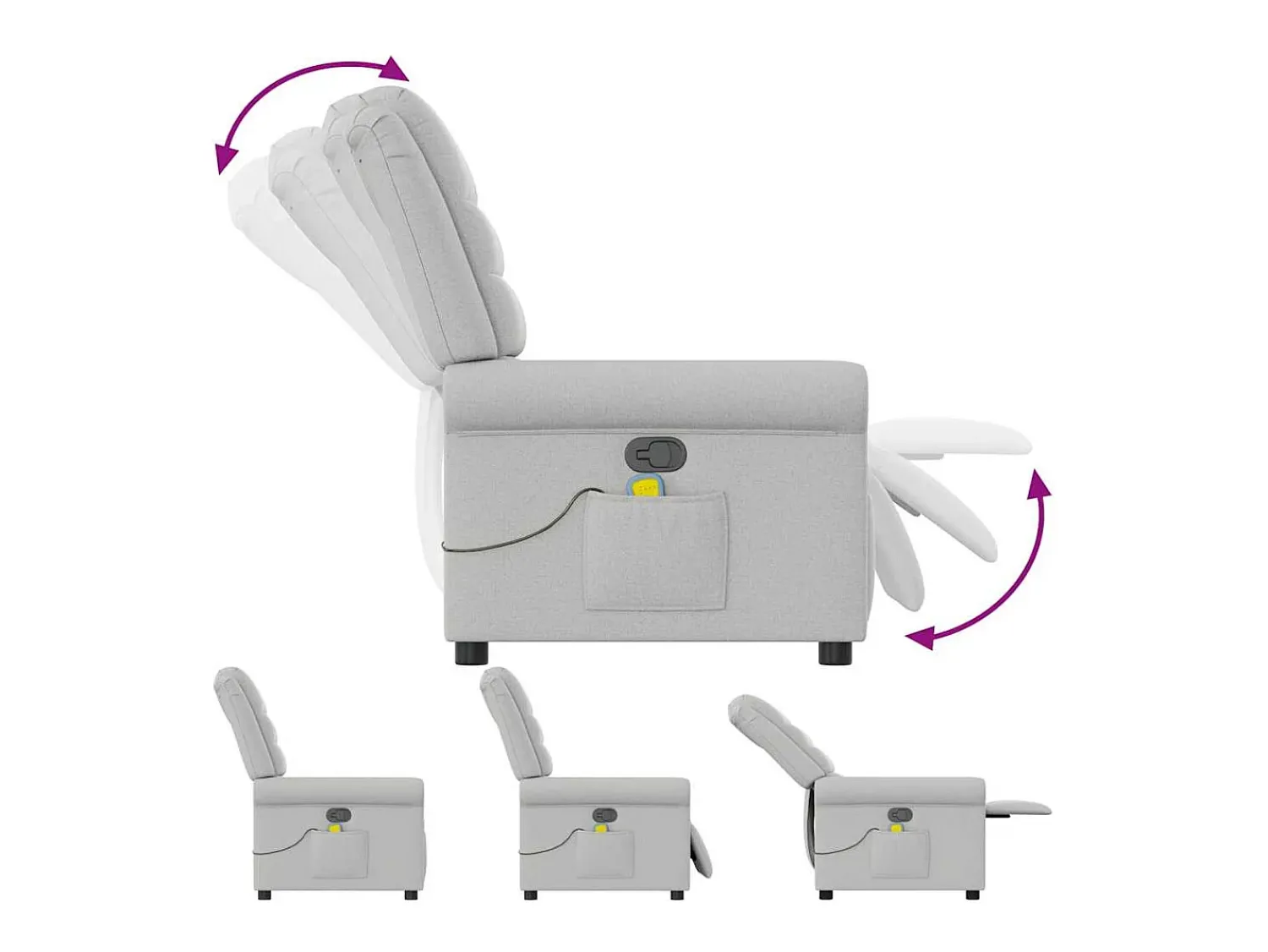 Poltrona* Cadeira de massagem reclinável tecido SHL147023 Cinzento