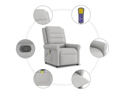 Poltrona* Cadeira de massagem reclinável tecido SHL147023 Cinzento