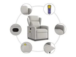 Cadeira de massagem reclinável tecido SHL493726 Cinzento
