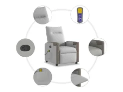 Poltrona| Cadeira de massagem reclinável tecido SHL318581 Cinzento