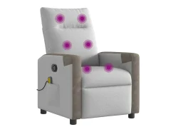 Poltrona| Cadeira de massagem reclinável tecido SHL318581 Cinzento