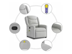 Online vidaxl Cadeira de massagem reclinável tecido Cinzento