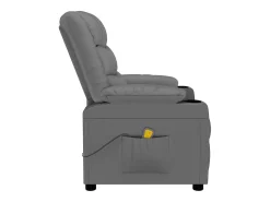 Poltrona*vidaxl Cadeira de massagens couro artificial Cinzento