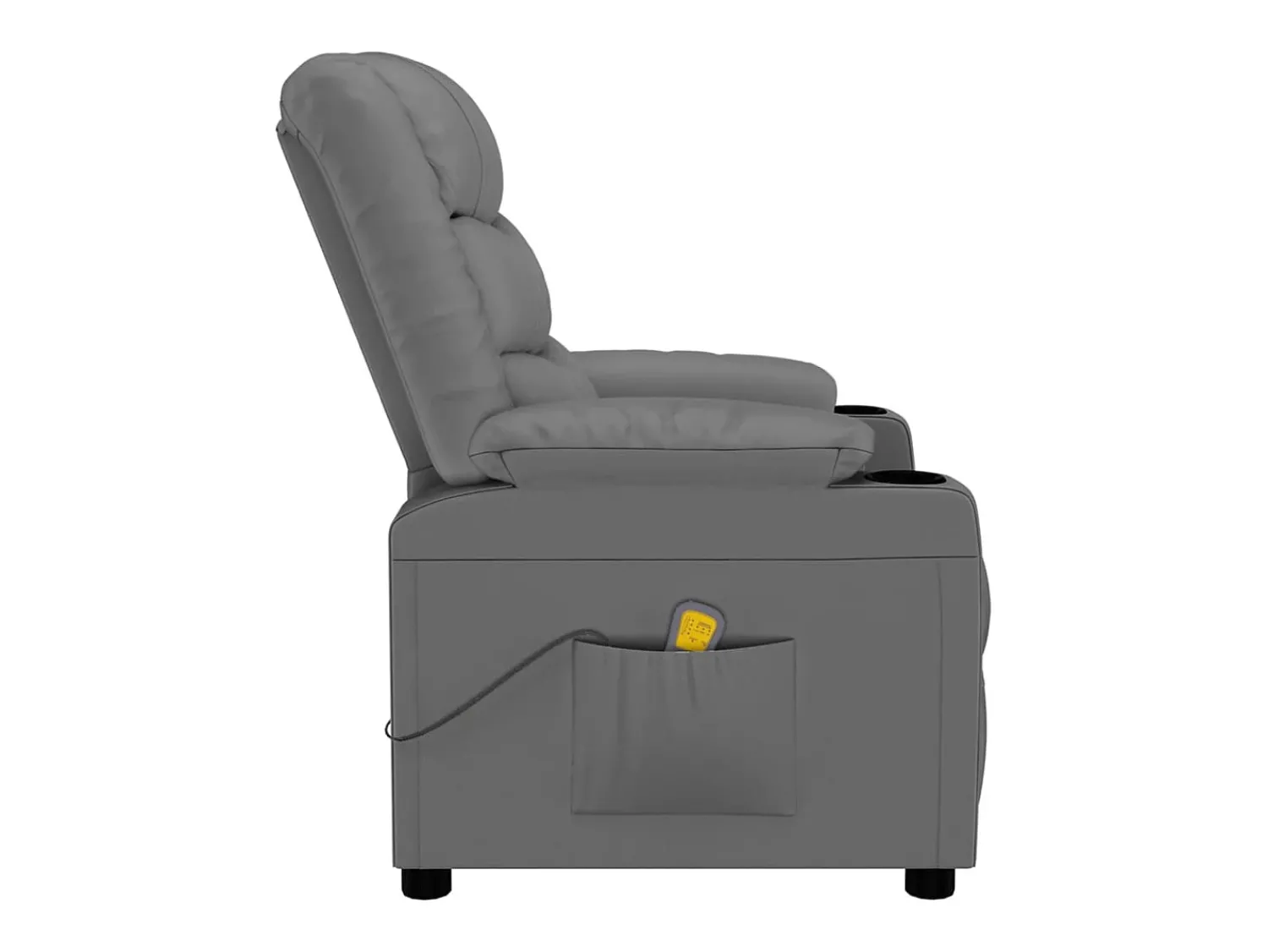 Poltrona*vidaxl Cadeira de massagens couro artificial Cinzento