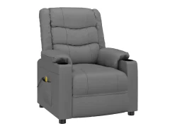 Poltrona*vidaxl Cadeira de massagens couro artificial Cinzento