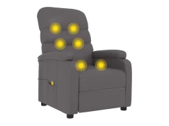 Poltrona|vidaxl Cadeira de massagens couro artificial Cinzento