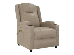 Poltrona*vidaxl Cadeira de massagens couro artificial cappuccino Castanho