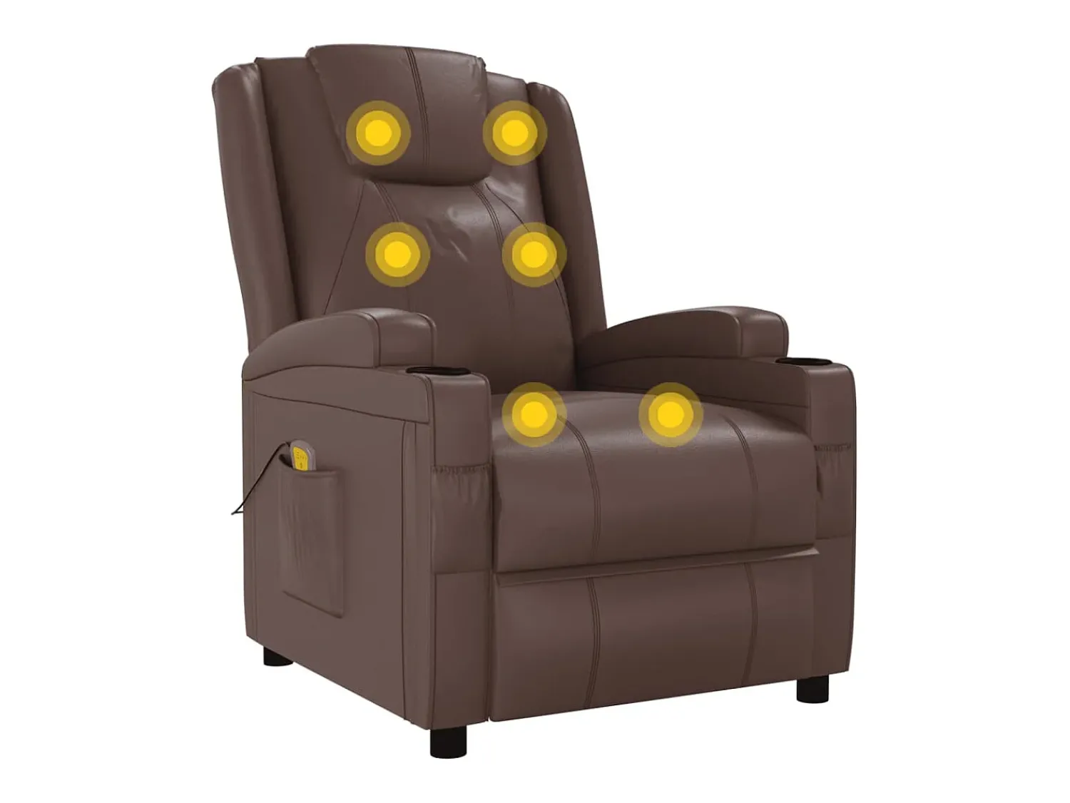 Poltrona*vidaxl Cadeira de massagens couro artificial Castanho