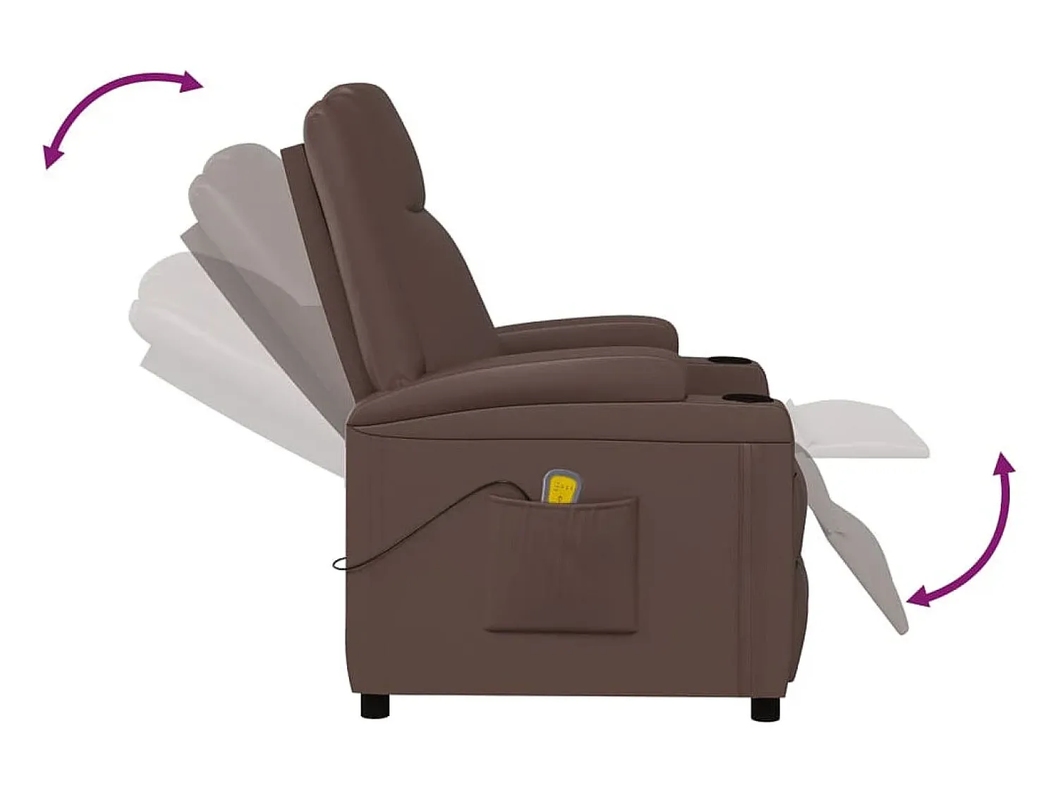 Poltrona*vidaxl Cadeira de massagens couro artificial Castanho