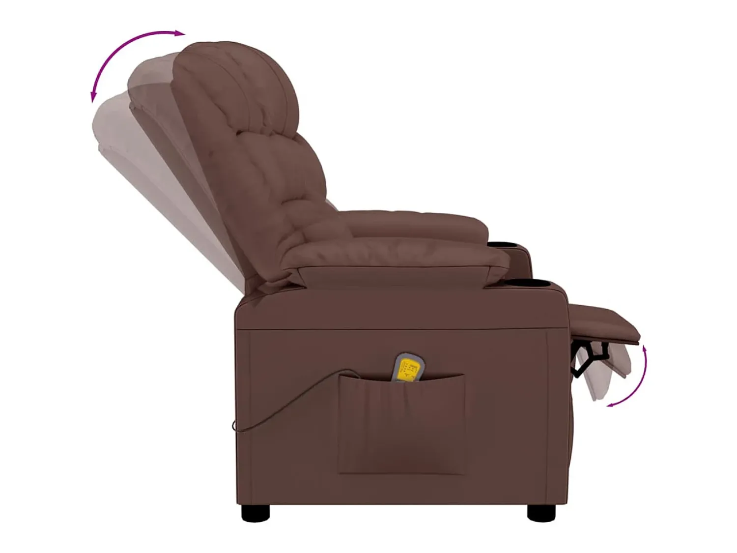 Poltrona*vidaxl Cadeira de massagens couro artificial Castanho