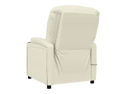 Poltrona*vidaxl Cadeira de massagens couro artificial branco nata Creme