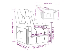 Poltrona*vidaxl Cadeira de massagens couro artificial branco nata Creme