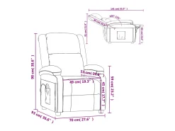 vidaxl Cadeira de massagens couro artificial cor^ Poltrona