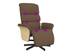 Poltrona* Cadeira de massagens reclinável com apoio de pés tecido SHL730640 Castanho