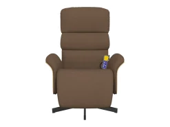 Poltrona* Cadeira de massagens reclinável com apoio de pés tecido SHL730640 Castanho