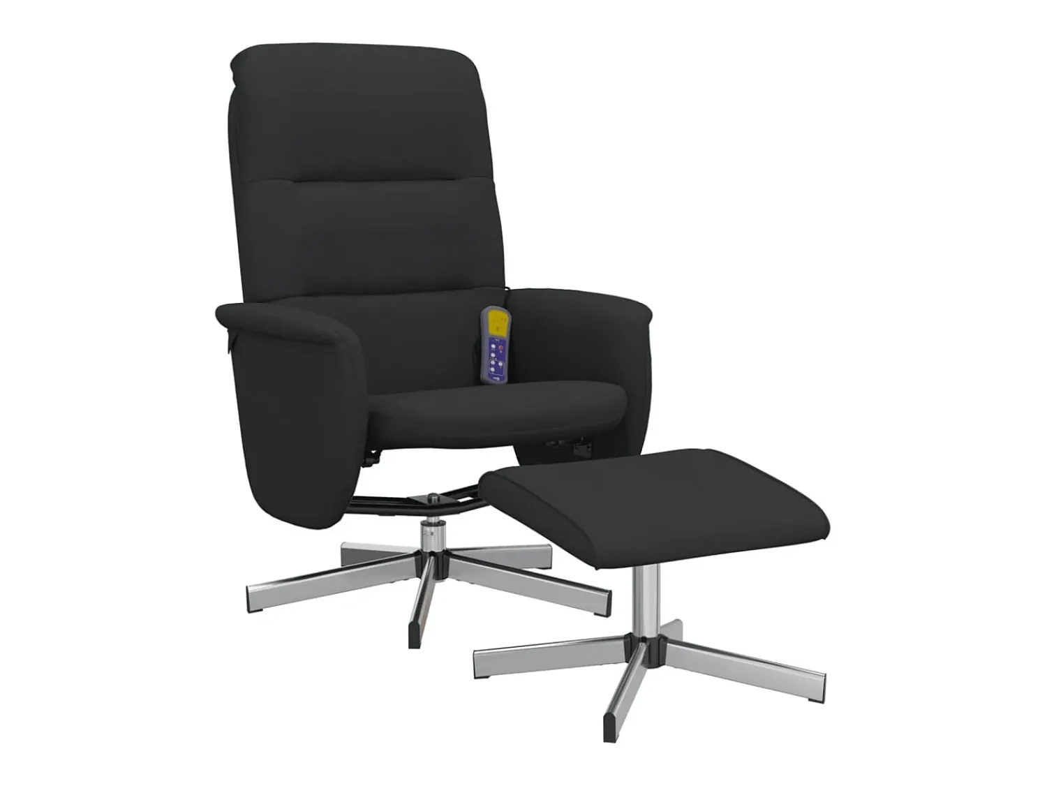 Outlet vidaxl Cadeira de massagens reclinável com apoio de pés tecido Preto
