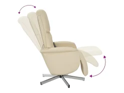 Poltrona* Cadeira de massagens reclinável com apoio de pés tecido SHL266488 Creme