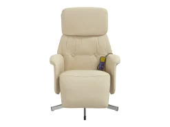 Poltrona* Cadeira de massagens reclinável com apoio de pés tecido SHL266488 Creme