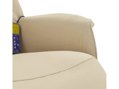 Poltrona* Cadeira de massagens reclinável com apoio de pés tecido SHL266488 Creme