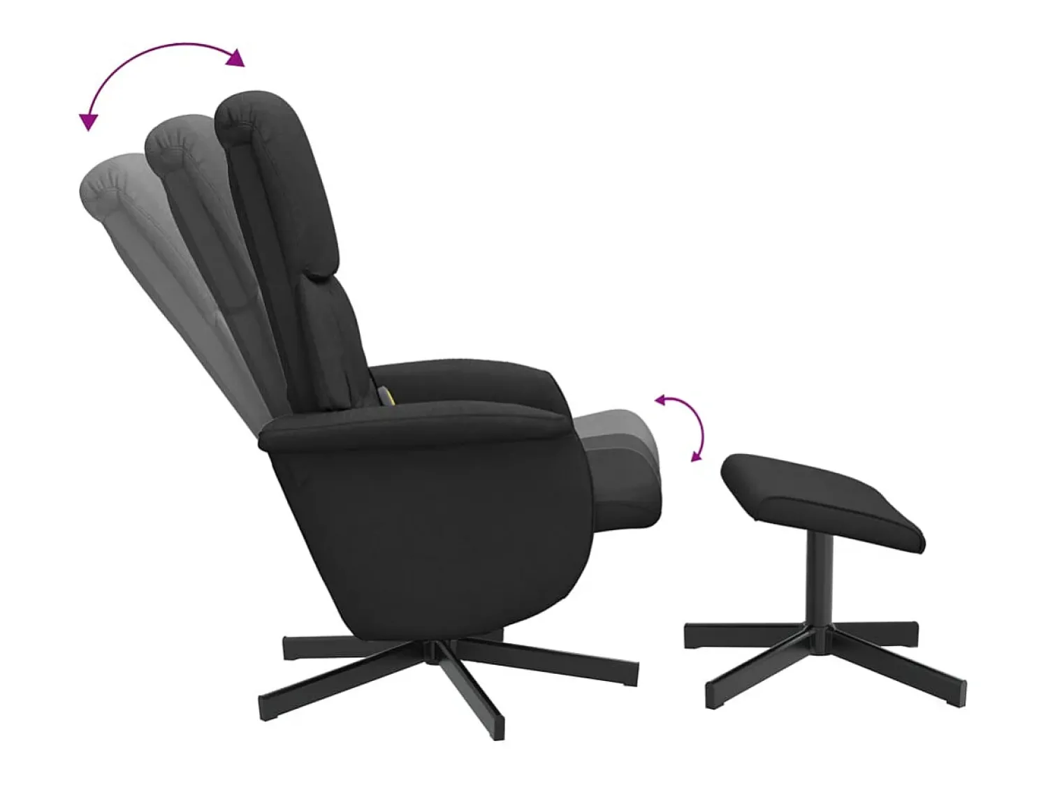 Poltrona| Cadeira de massagens reclinável com apoio de pés tecido SHL649183 Preto