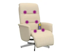 Poltrona| Cadeira de massagens reclinável com apoio de pés tecido SHL199575 Creme