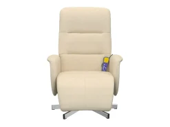 Poltrona| Cadeira de massagens reclinável com apoio de pés tecido SHL199575 Creme