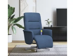 Hot Cadeira de massagens reclinável com apoio de pés tecido SHL394739 Azul