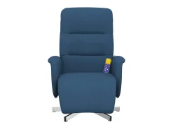 Hot Cadeira de massagens reclinável com apoio de pés tecido SHL394739 Azul