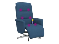 Hot Cadeira de massagens reclinável com apoio de pés tecido SHL394739 Azul