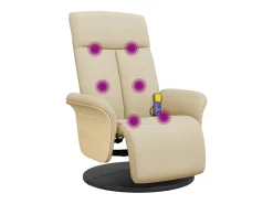 Cadeira de massagens reclinável com apoio de pés tecido SHL564634^ Poltrona