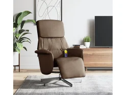 Poltrona| Cadeira de massagens reclinável com apoio de pés tecido SHL231325 Castanho