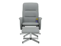 Poltrona* Cadeira de massagens reclinável com apoio pés tecido cinza-claro SHL557257 Cinzento