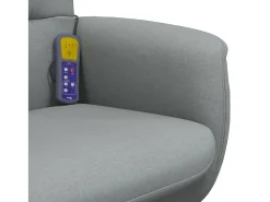 Poltrona* Cadeira de massagens reclinável com apoio pés tecido cinza-claro SHL557257 Cinzento