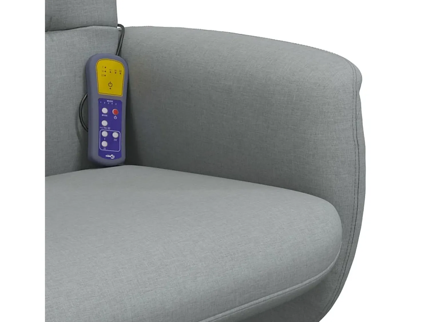 Poltrona* Cadeira de massagens reclinável com apoio pés tecido cinza-claro SHL557257 Cinzento