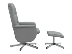 Poltrona* Cadeira de massagens reclinável com apoio pés tecido cinza-claro SHL557257 Cinzento