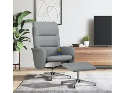 Poltrona* Cadeira de massagens reclinável com apoio pés tecido cinza-claro SHL557257 Cinzento