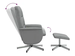 Poltrona* Cadeira de massagens reclinável com apoio pés tecido cinza-claro SHL557257 Cinzento