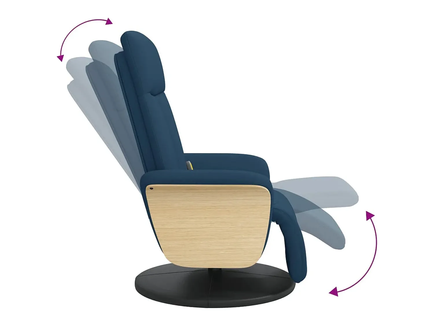 Poltrona| Cadeira de massagens reclinável com apoio de pés tecido SHL133947 Azul