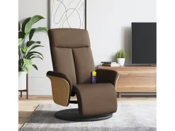 New Cadeira de massagens reclinável com apoio de pés tecido SHL343032 Castanho