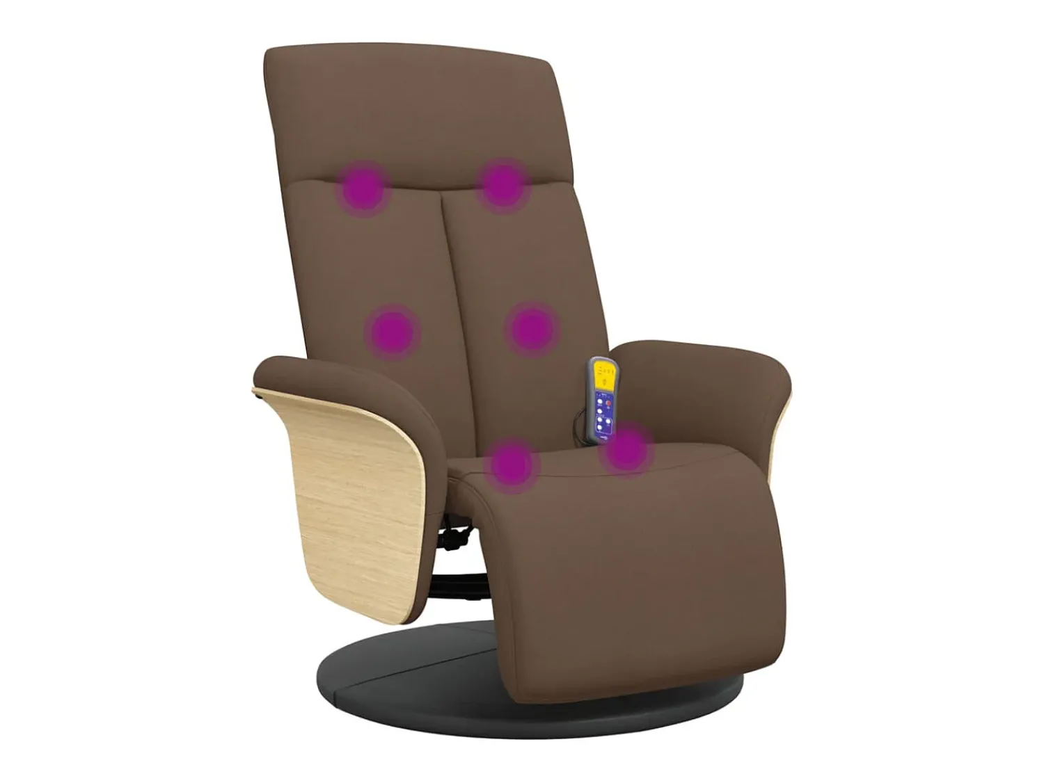 New Cadeira de massagens reclinável com apoio de pés tecido SHL343032 Castanho