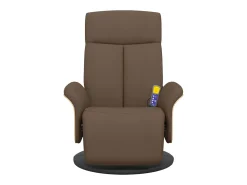 New Cadeira de massagens reclinável com apoio de pés tecido SHL343032 Castanho