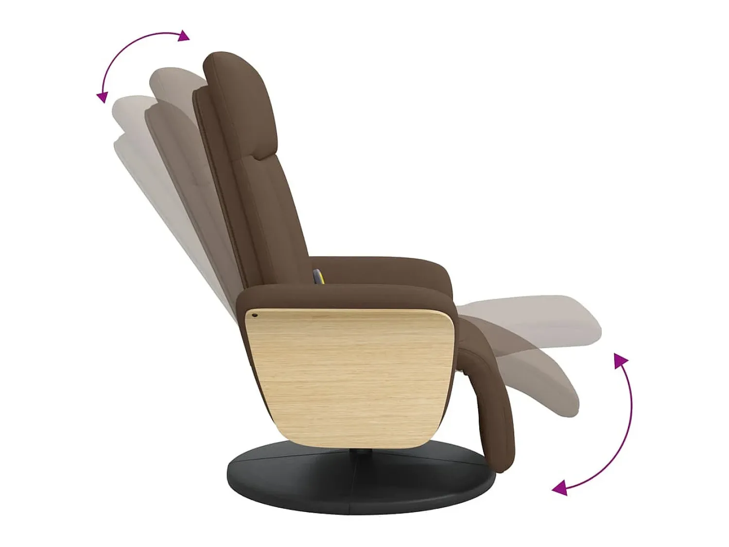 New Cadeira de massagens reclinável com apoio de pés tecido SHL343032 Castanho