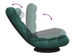 vidaxl Cadeira de piso giratória 70x51x79 cm tecido -escuro^ Poltrona